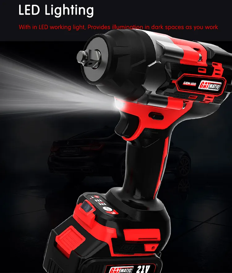 GEW-800 battery impact wrench（integrated LED light）