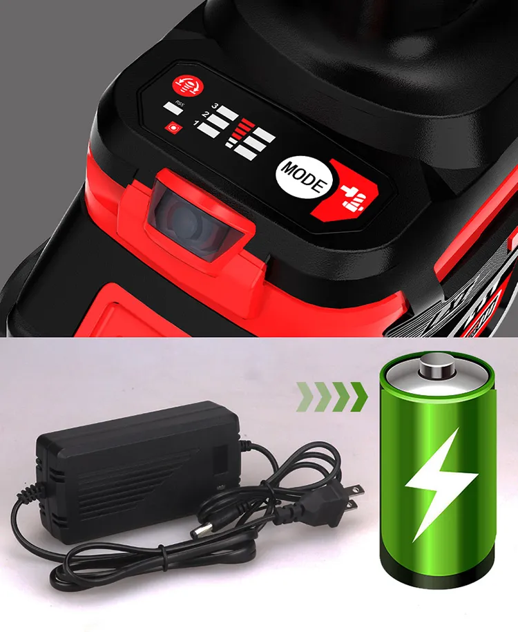 GEW-800 battery impact wrench is equipped with a 20,000 mAh lithium-ion battery designed for rapid charging
