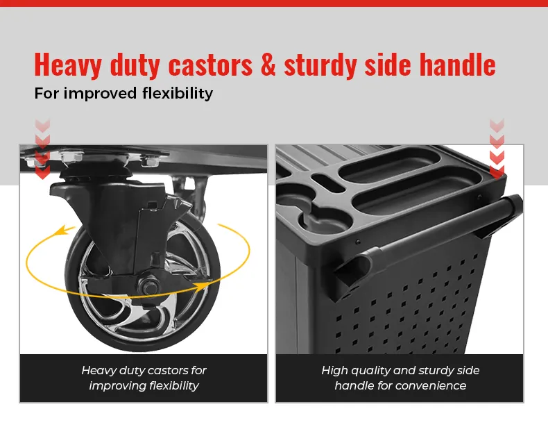 GATMATIC Tool Cart, Heavy Duty Casters & Sturdy Side Handle