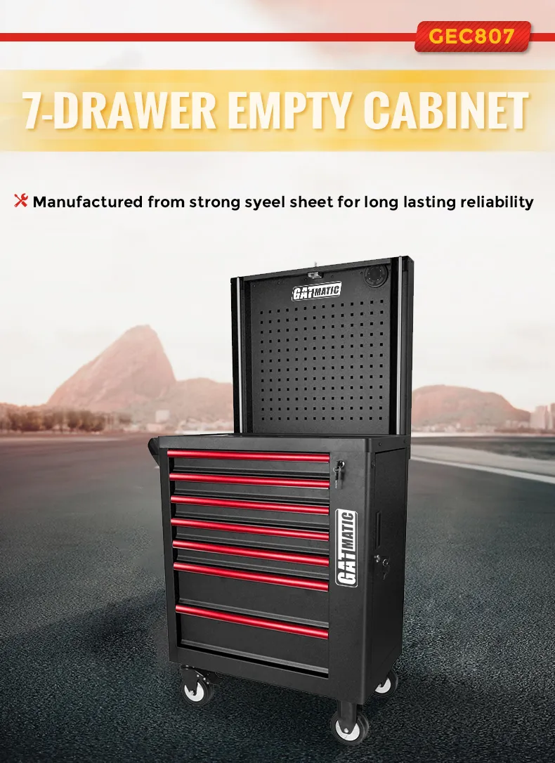 GATMATIC GEC807 7-Drawer Empty Tool Cabinet, Rolling Tool Trolley