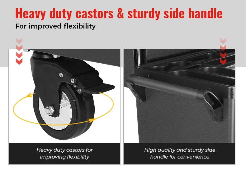 GATMATIC Tool Cart, Heavy Duty Casters & Sturdy Side Handle