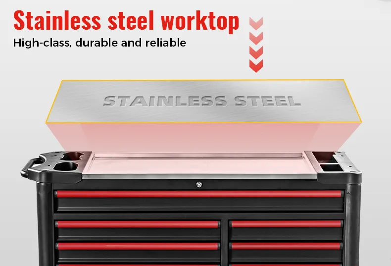 GEC904 Tool Cart, Stainless Steel Worktop, High-Class Durable Surface