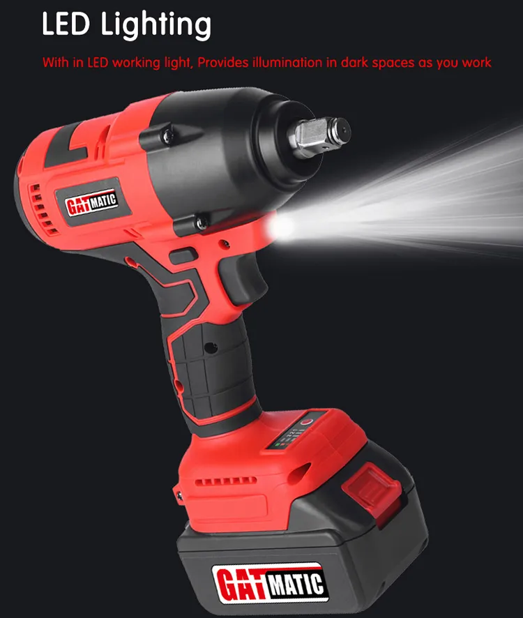 GEW-350 cordless impact wrench with in LED working light