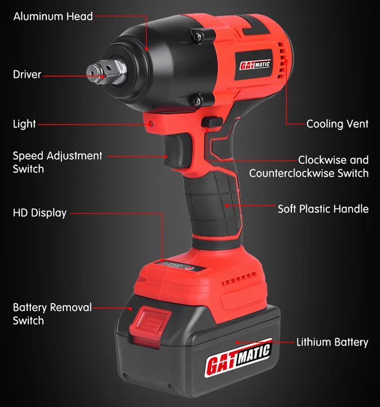 GEW-350 cordless impact wrench for automotive workshop