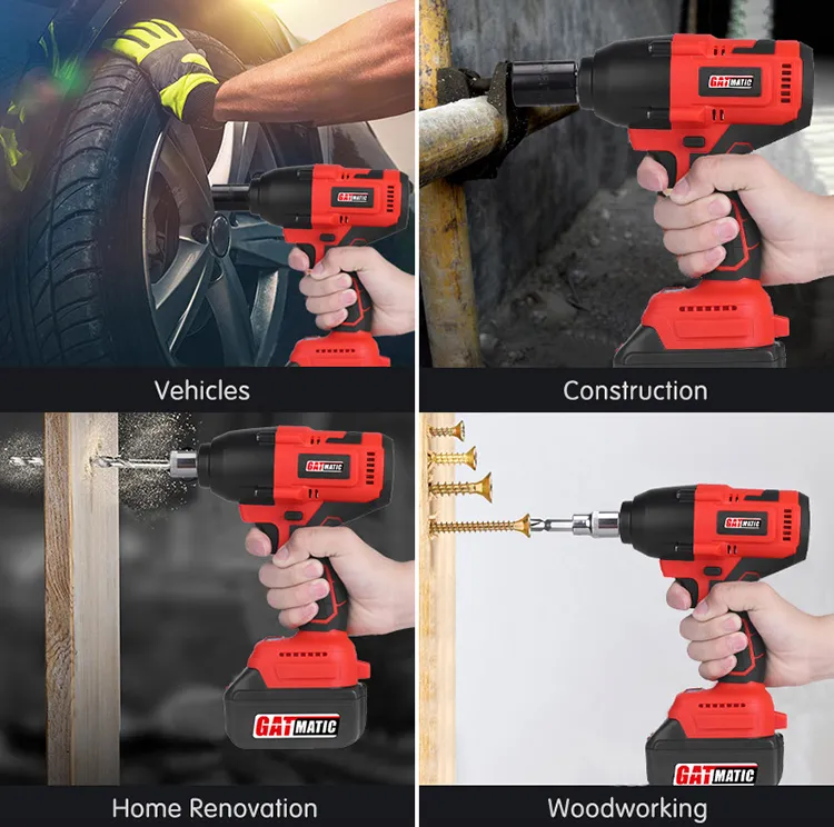 GEW-350 high torque cordless impact wrench is suitable for a wide range of applications