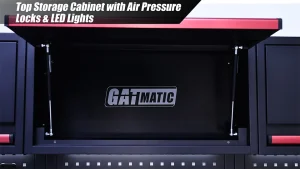 GATMATIC Top Storage Cabinet With Air Pressure Locks & LED Lights